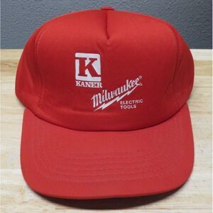 Vintage Milwaukee Tools Hat Cap Snap Back Mens Adjustable K-Products‎ Red Kaner